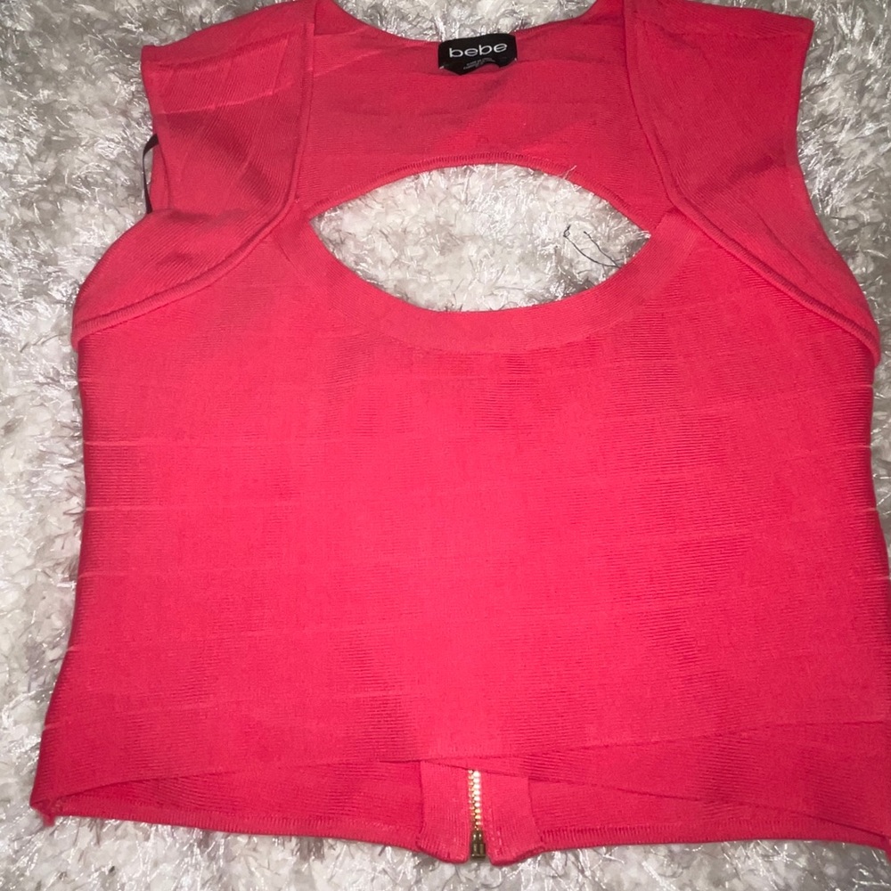 Elegant coral crop top